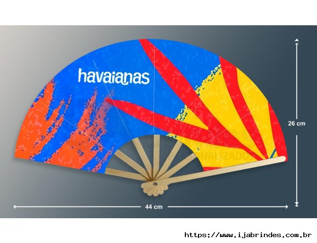 Leque Haste Madeira de Reflorestamento 44cm