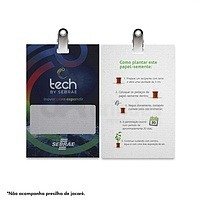 Cracha ecologico com furo para corda com jacaré